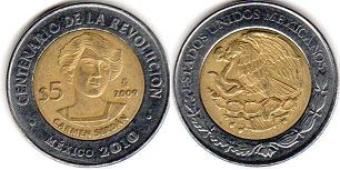 монета Мексика 5 песо 2009