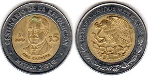 монета Мексика 5 песо 2009