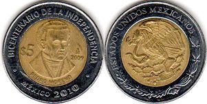 монета Мексика 5 песо 2009