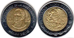 монета Мексика 5 песо 2009