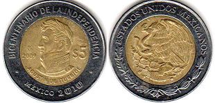 монета Мексика 5 песо 2009