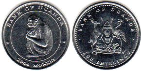 монета Уганда 100 шиллингов 2004