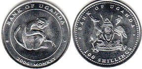 монета Уганда 100 шиллингов 2004