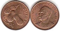 монета Гамбия 1 бутут 1971