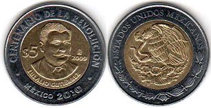 монета Мексика 5 песо 2009