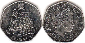 монета Великобритания 50 пенсов 2011
