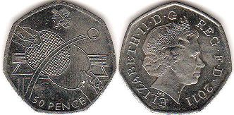 монета Великобритания 50 пенсов 2011