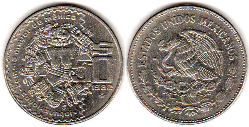 Мексика монета 50 песо 1982