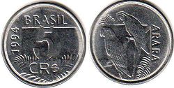 монета Бразилия 5 крузейро реал 1994