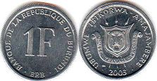 монета Бурунди 1 франк 2003