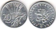 монета Чехословакия 20 геллеров 1951