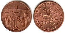 монета Чехословакия 10 геллеров 1938