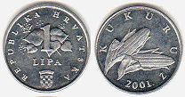 монета Хорватия 1 липа 2001