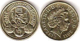 монета Великобритания 1 фунт 2011