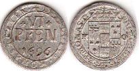 монета Мюнстер 6 пфеннигов 1696