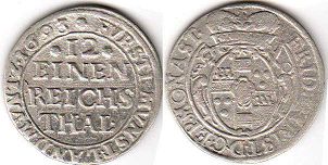 монета Мюнстер 1/12 талера 1693