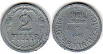 монета Венгрия 2 филлера 1943