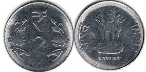 монета Индия 2 рупии 2011