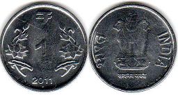 монета Индия 1 рупия 2011