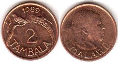 монета Малави 2 тамбала 1989