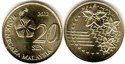 монета Малайзия 20 сен 2012