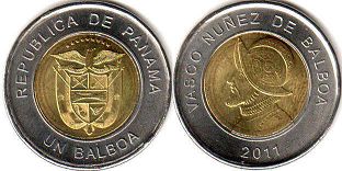 монета Панама 1 бальбоа 2011