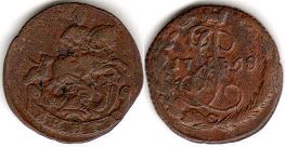 монета Россия денга 1768