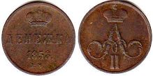 монета Россия денежка 1858