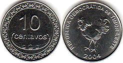 монета Тимор 10 сентаво 2004
