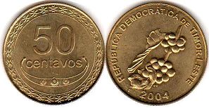 монета Тимор 50 сентаво 2004