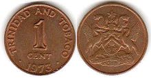 монета Тринидад и Тобаго 1 цент 1973