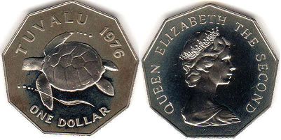 монета Тувалу 1 доллар 1976