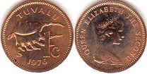монета Тувалу 1 цент 1976