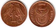 монета ЮАР 1 цент 2000 (2000, 2001)
