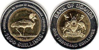 монета Уганда 1000 шиллингов 2012