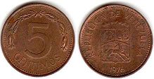 монета Венесуэла 5 сентимо 1976