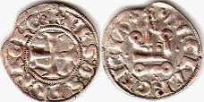 монета Ахайя денье без даты (1307-1313)