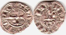 монета Ахайя денье без даты (1316-1321)