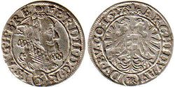 монета Австрия 3 крейцера 1627