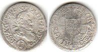 монета Австрия 1 крейцер (1619-1637)
