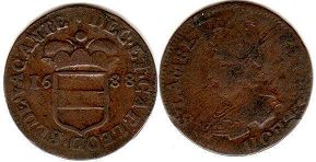 монета Льеж лиард 1688