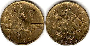 монета Чехия 20 крон 2004