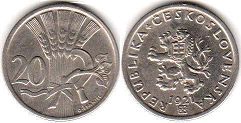 монета Чехословакия 20 геллеров 1921