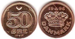 монета Дания 50 эре 1996