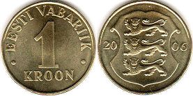 монета Эстония 1 крона 2006