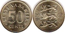 монета Эстония 50 сенти 2007