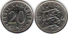 монета Эстония 20 сенти 2006