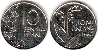 монета Финляндия 10 пенни 1995