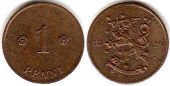 монета Финляндия 1 пенни 1919