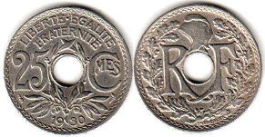 монета Франция 25 сантимов 1930